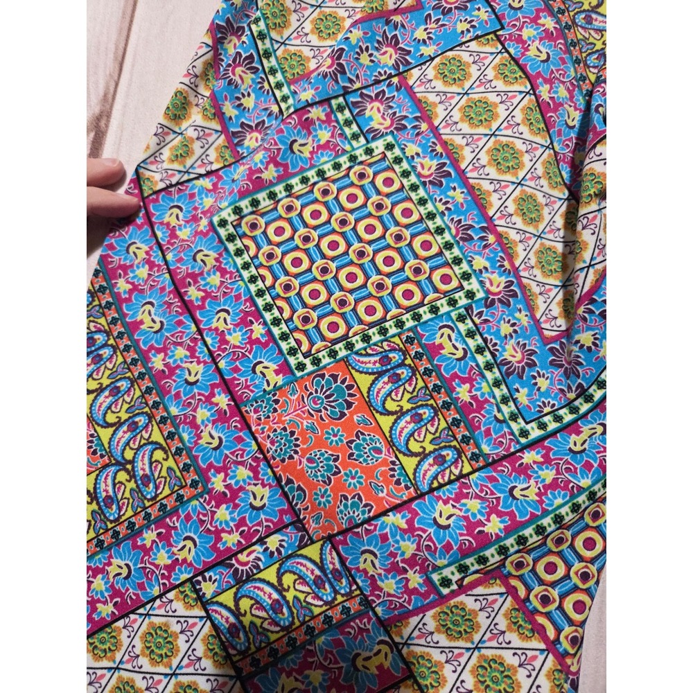 Boho Chic Patchwork Wide Leg Palazzo Pants‎ Ladies Medium Colorful Bohemian - Picture 4 of 6